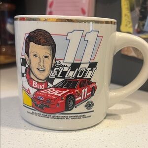 Bill Elliott- Vintage Racing Mug with Car and Driver Illustration